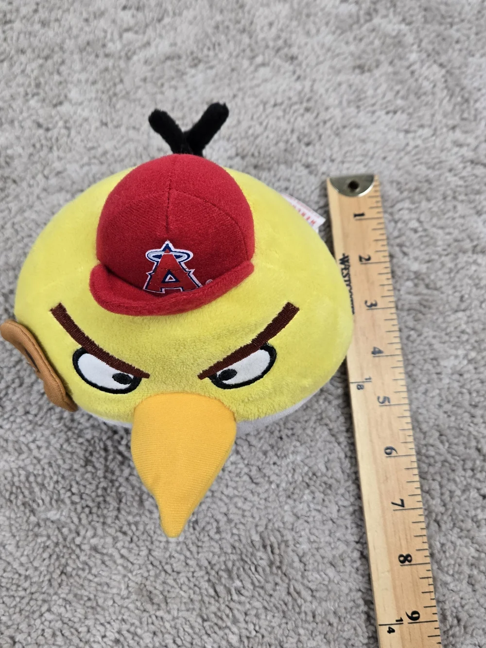 Angry Birds Plush Yellow Bird Baseball Los Angeles Angels MLB Official Lot Of 2